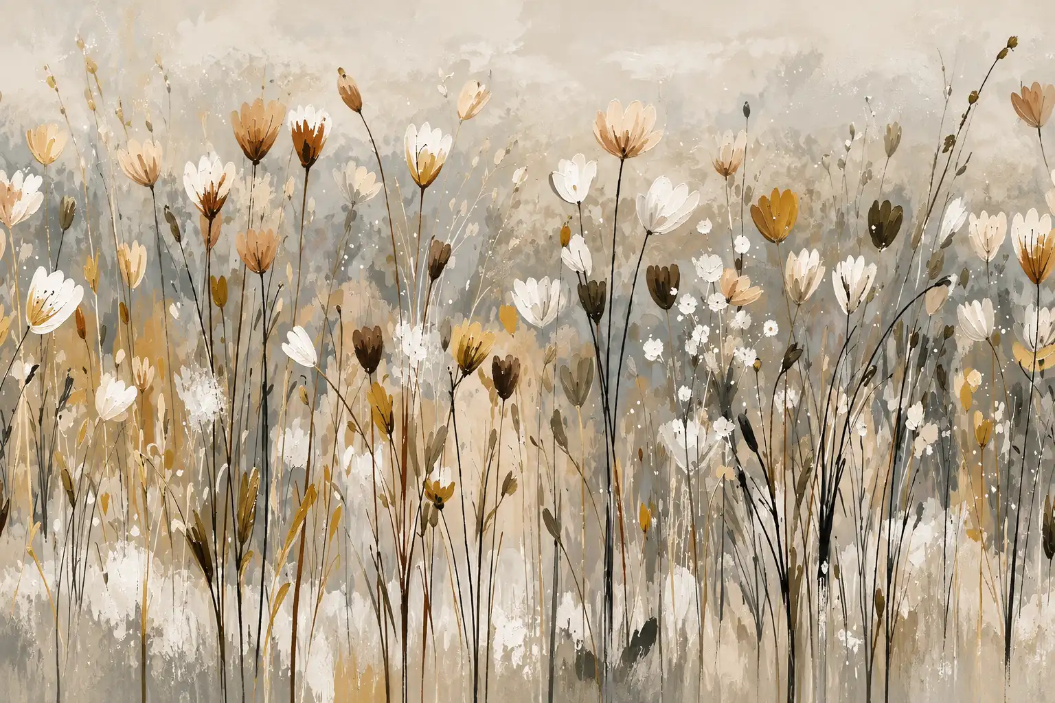 Bloemenveld in de Wind Vliesbehang