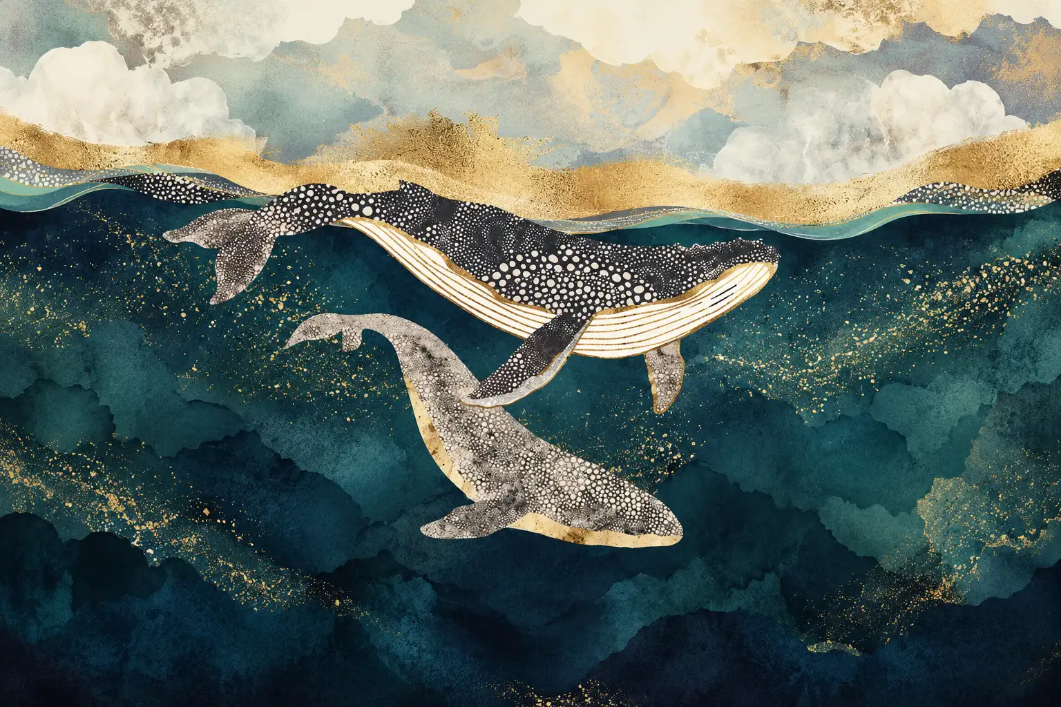 雲の下の鯨 壁画