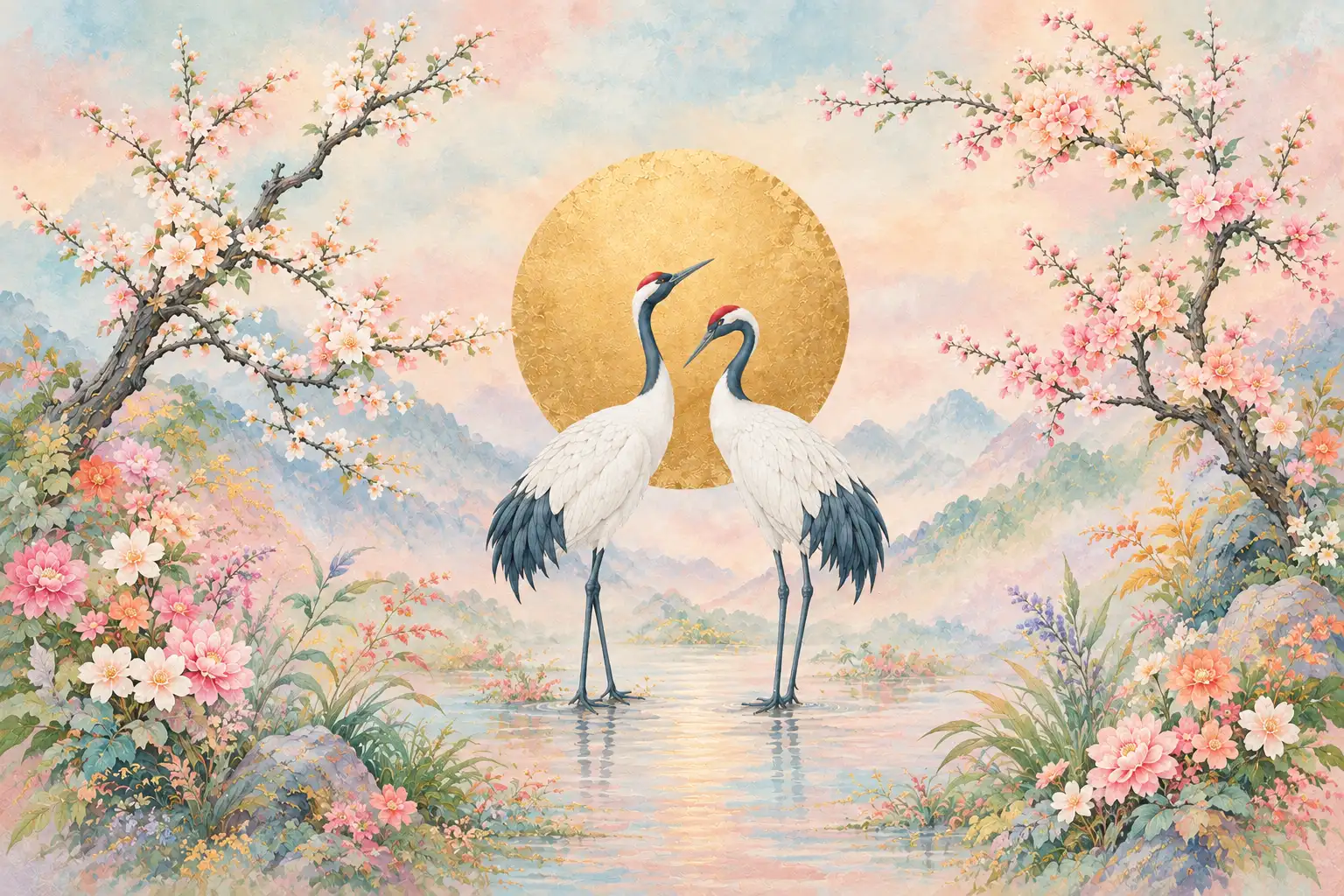 Kraan Sakura Vallei fotobehang