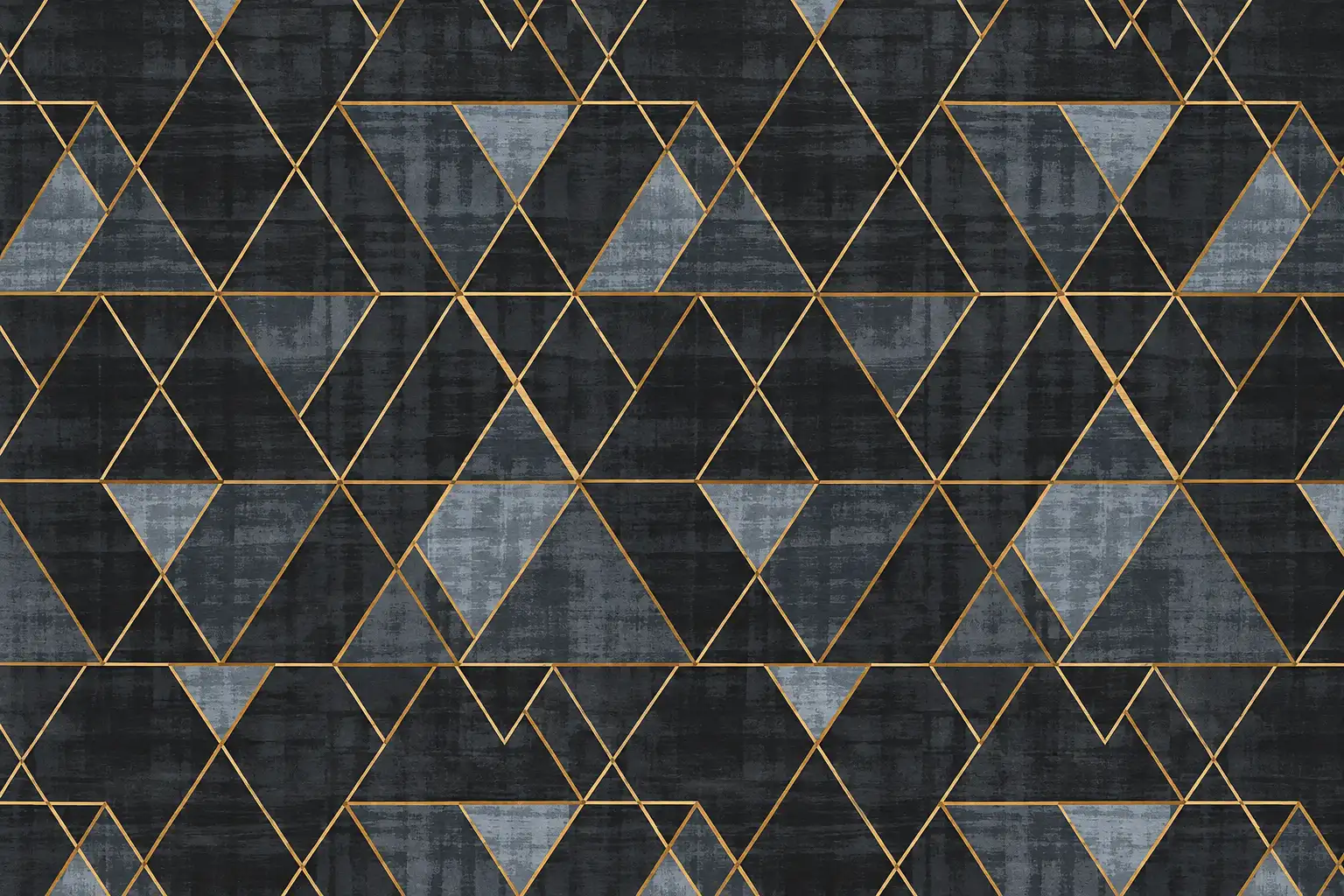 Gold-Lined Triangles Wall Mural