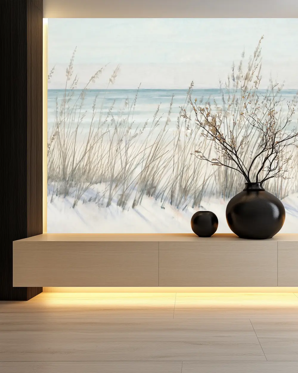 Sakin Kıyı Otlukları Duvar Kağıdı room wallpaper mockup
