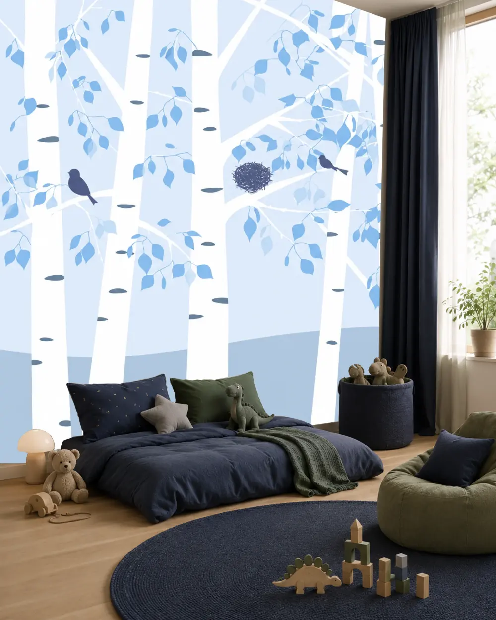 Sincaplı Huş Ormanı Duvar Kağıdı room wallpaper mockup