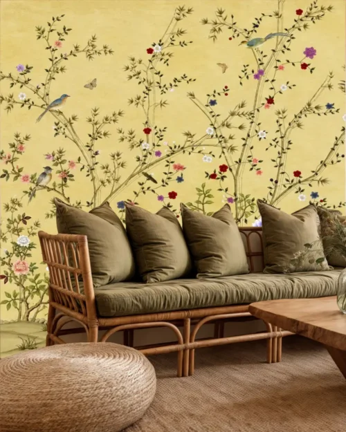 Çiçekli Dallarda Kuşlar Duvar Kağıdı – Meta Catalog Mockup Çiçekli Dallarda Kuşlar Duvar Kağıdı room wallpaper mockup