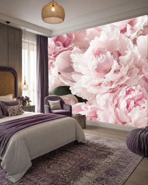 Katmanlı Şakayık Buketi Duvar Kağıdı – Meta Catalog Mockup Katmanlı Şakayık Buketi Duvar Kağıdı room wallpaper mockup