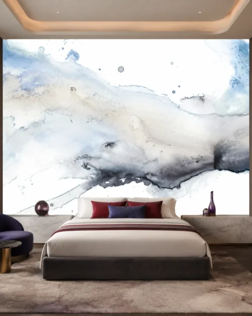 Sıçrayan Suluboya Akış Duvar Kağıdı room wallpaper mockup
