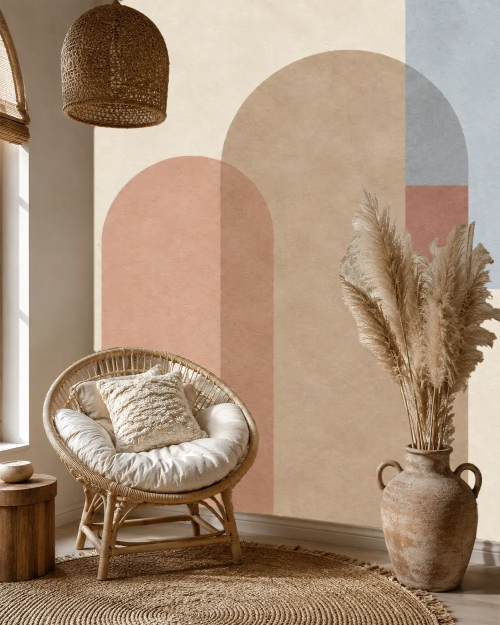 Kesişen Kemer Formları Duvar Kağıdı room wallpaper mockup