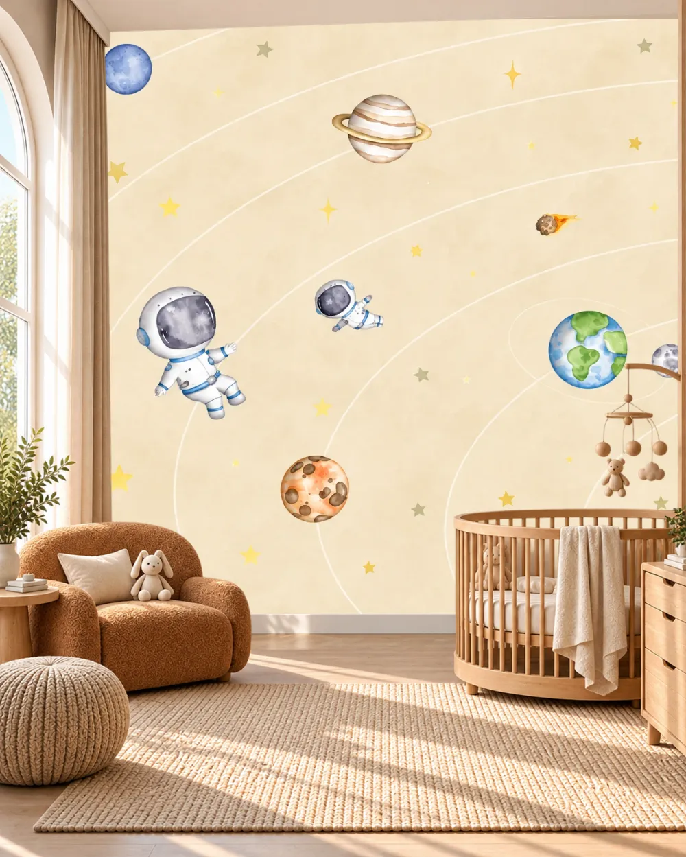 Astronotlu Yörünge Macerası Duvar Kağıdı room wallpaper mockup