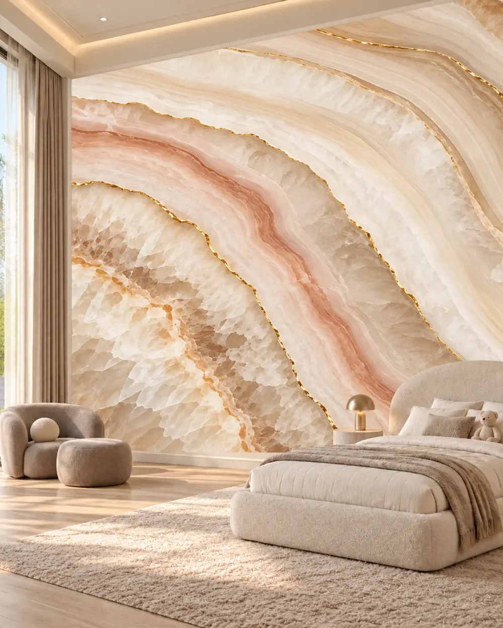 Altın Damarlı Akik Duvar Kağıdı room wallpaper mockup