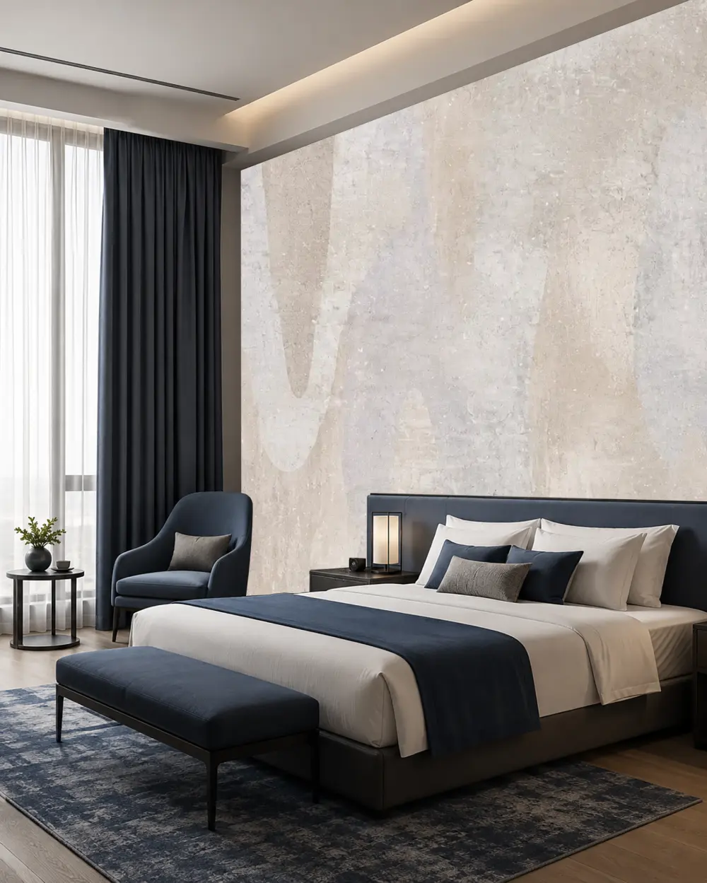 Akışkan Soyut Formlar Duvar Kağıdı room wallpaper mockup