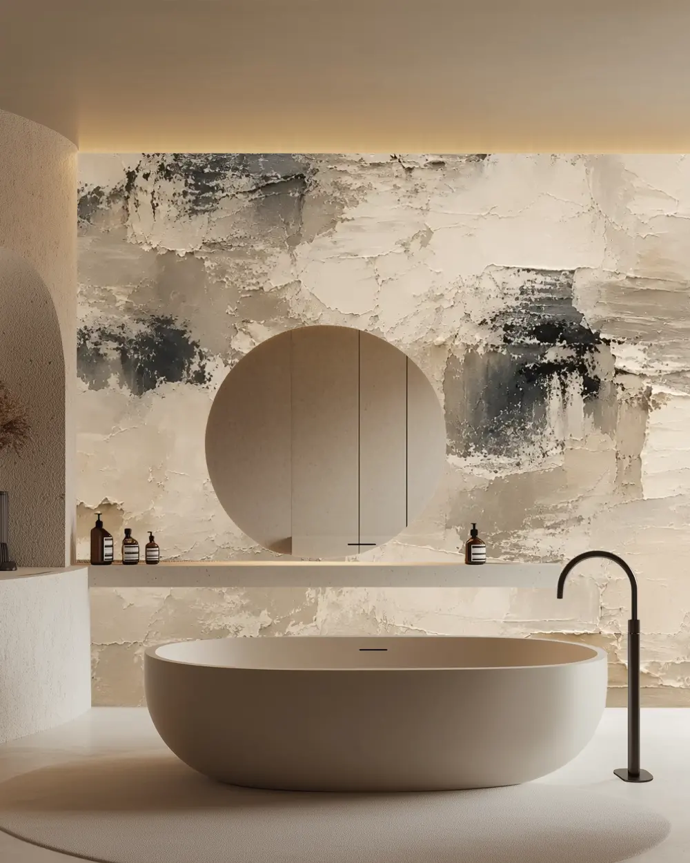 Katmanlı Spatula İzleri Duvar Kağıdı room wallpaper mockup